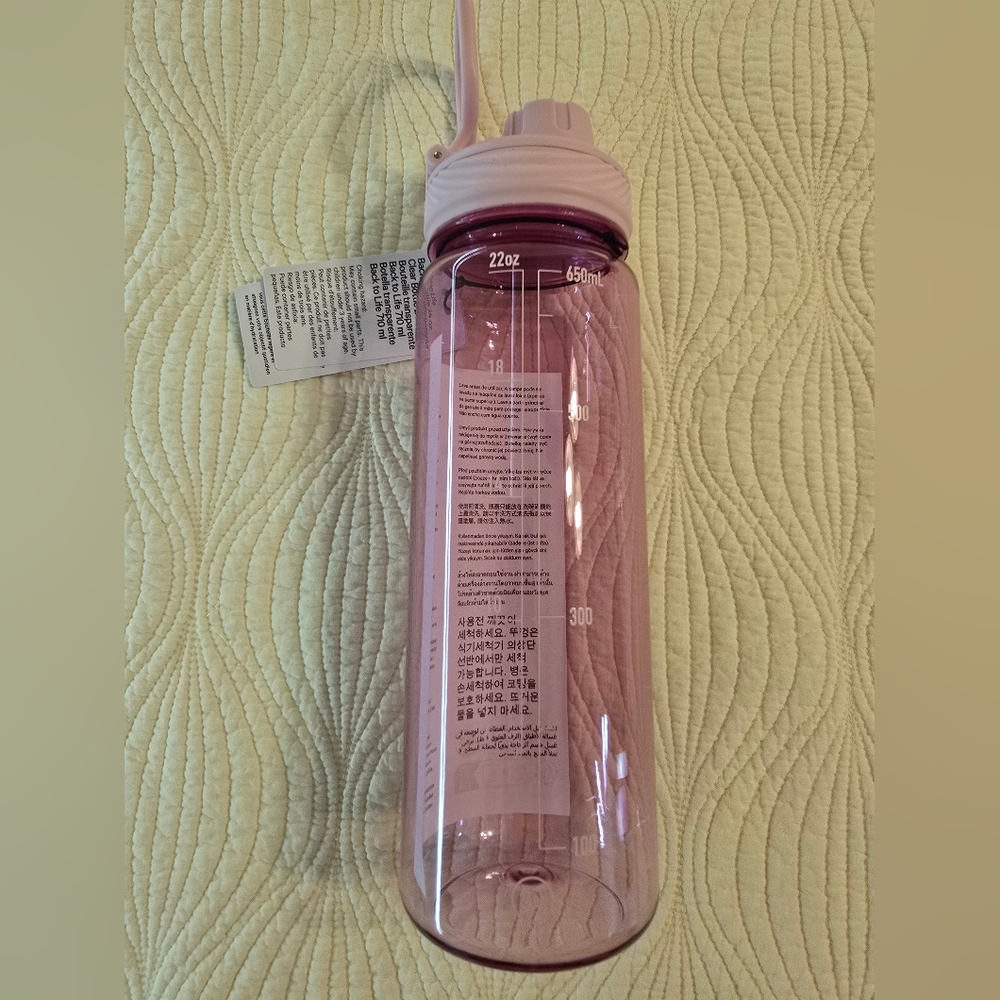 NWT Lululemon Athletica Back To Life Pink Water Bottle, 24 Oz - Picture 3 of 7